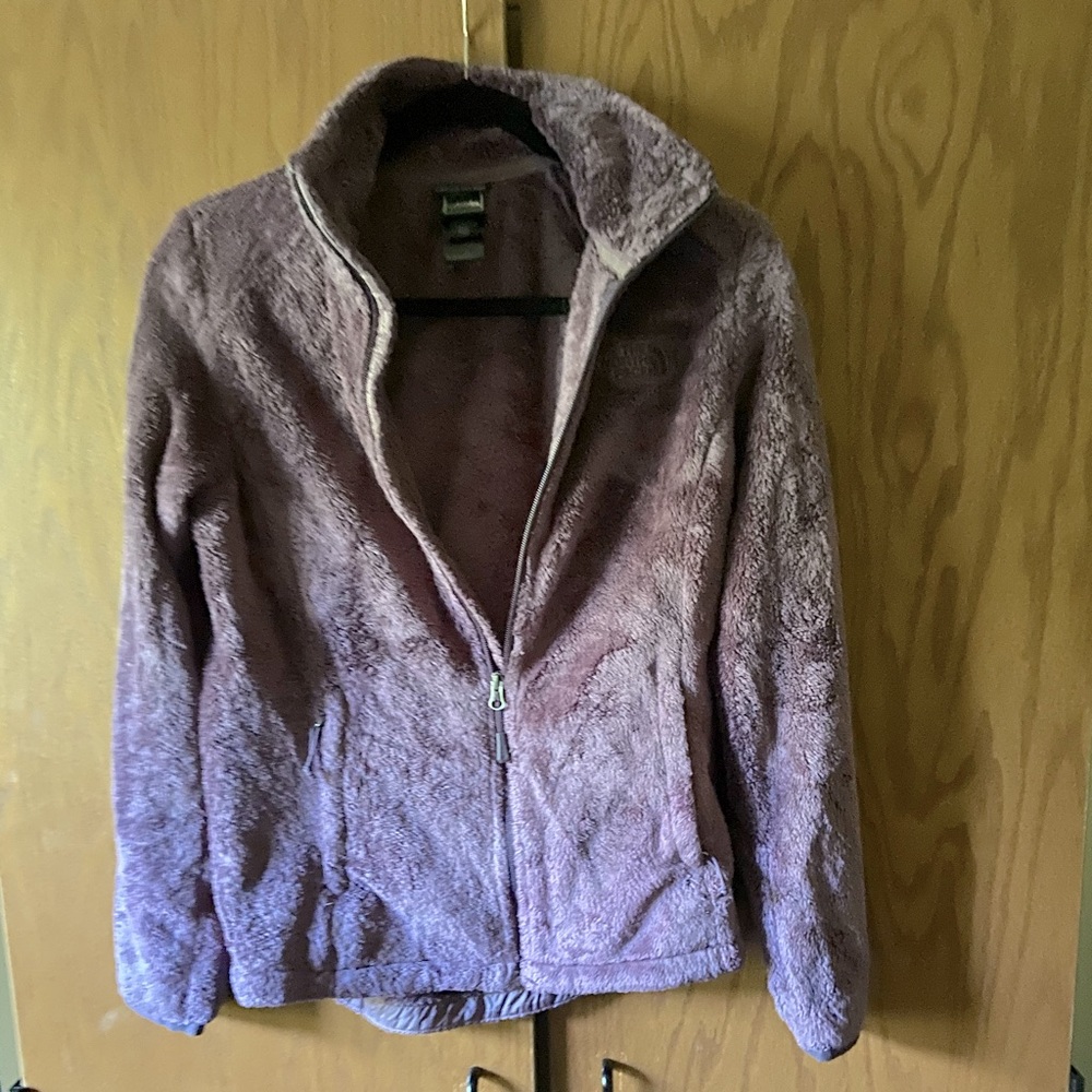 Fuzzy purple North Face jacket